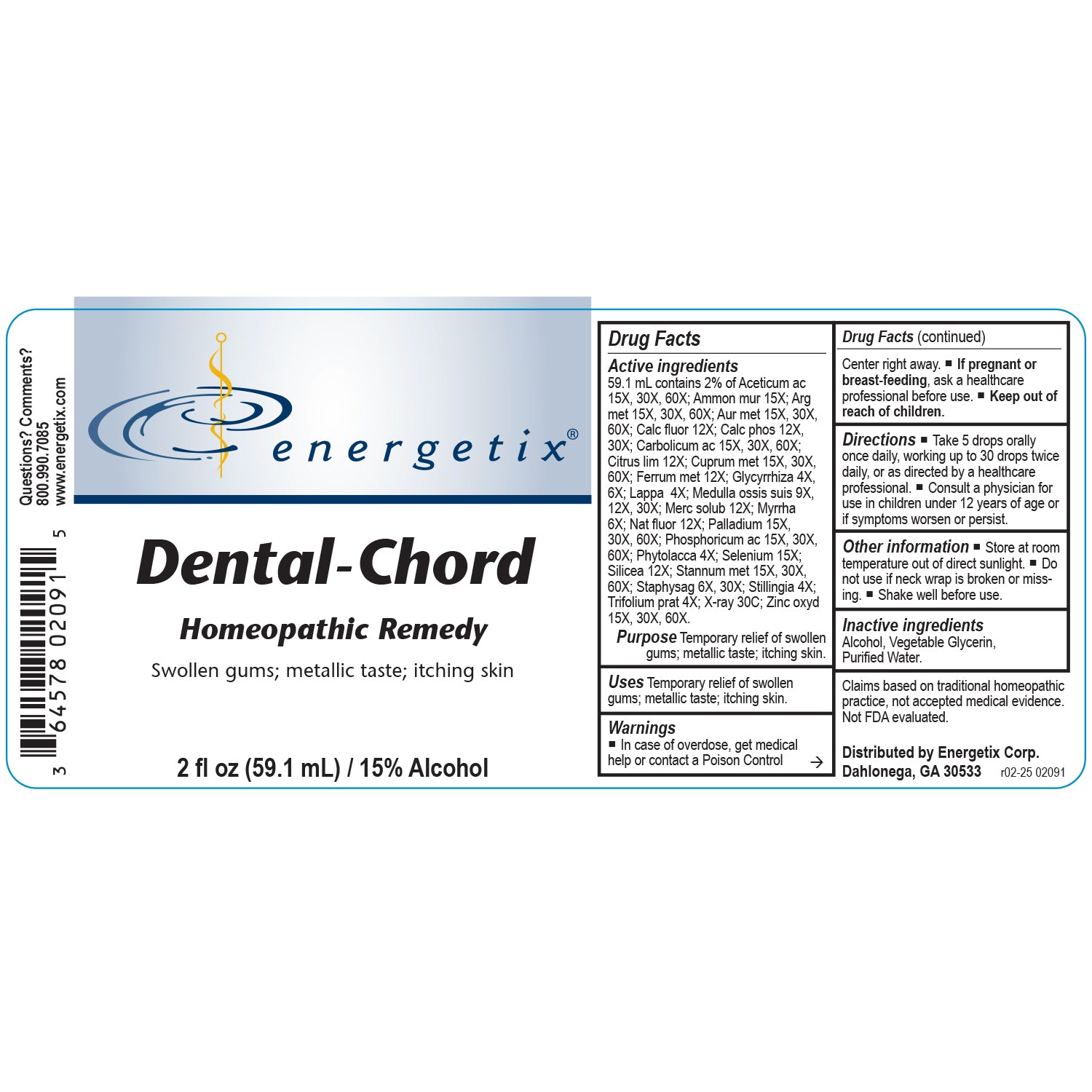 Energetix Dental-Chord (2 fl oz) – Homeopathic Oral & Immune System Support