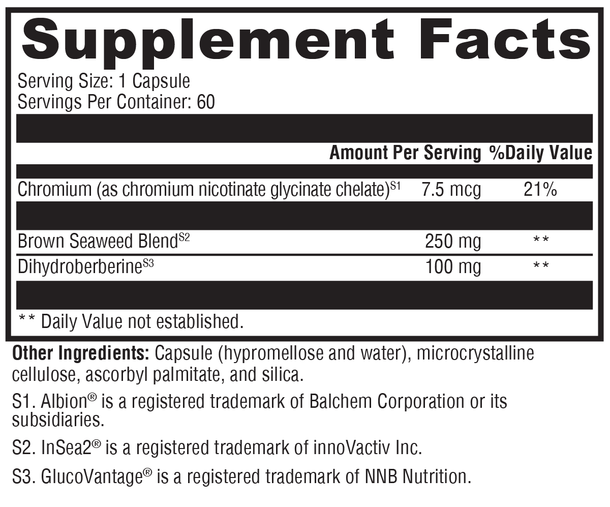 Berberine ES-5 Duo 60 Capsules Supplement Facts