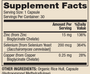 Zinc Plus Selenium 30 Capsules Supplement Facts