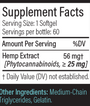 HEMP OneThirteen 60 Softgels Supplement Facts