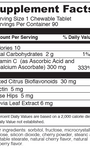 Chewable Vitamin C Cherry 90 Tablets Supplement Facts