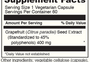 GRAPEFRUIT SEED EXTRACT 400 mg 60 Capsules Supplement Facts