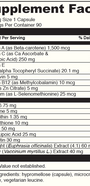 HEALTHY EYES 90 Capsules Supplement Facts