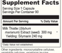 MILK THISTLE 90 Capsules Supplement Facts