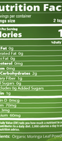 Organic Moringa Leaf Powder 60 Servings Supplement Facts