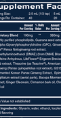 NanoFuel 3.38 fl oz Supplement Facts