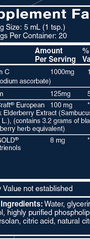Vitamin C + Elderberry 3.38 fl oz Supplement Facts