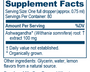 Adult Ashwagandha Drops 2 fl oz Supplement Facts