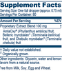 Kids Trifal Drops 2 fl oz Supplement Facts
