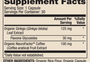Organic Ginkgo Biloba 30 Capsules Supplement Facts