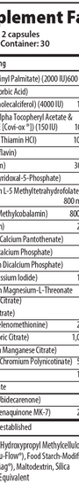 Metabolic Nutrition 60 Capsules Supplement Facts