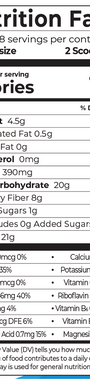 Organic Protein + Superfoods Protein Powder Plant Based Vanilla Bean 18 Servings Supplement Facts