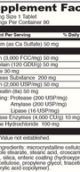 Digestive Enzymes  90 Tablets Supplement Facts