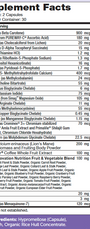 Multivitamin Brainfood 60 Capsules Supplement Facts