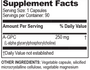Brain Basics Ultra Alpha GPC 90 Capsules Supplement Facts