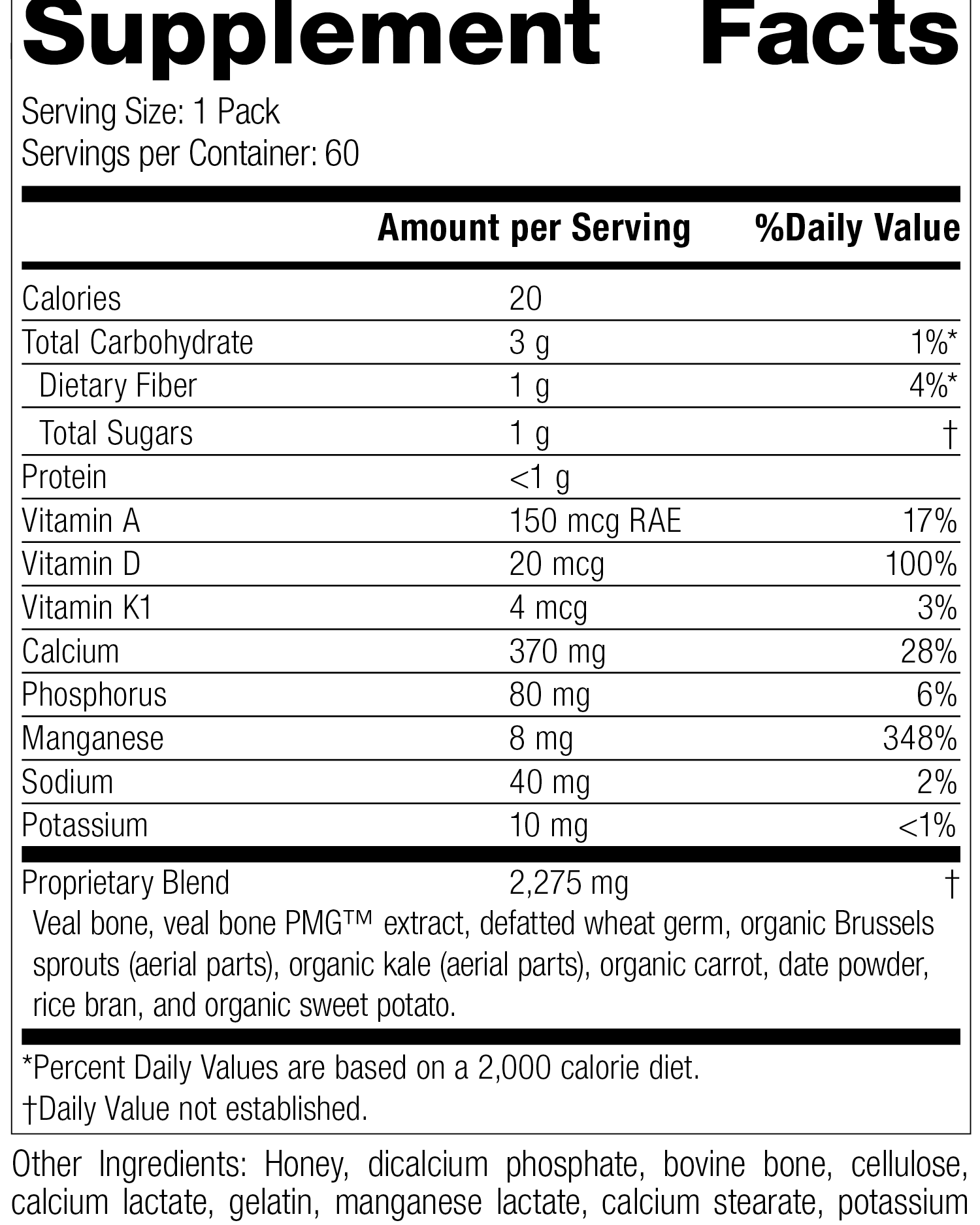 Bone Health Pack, Rev 08 Supplement Facts