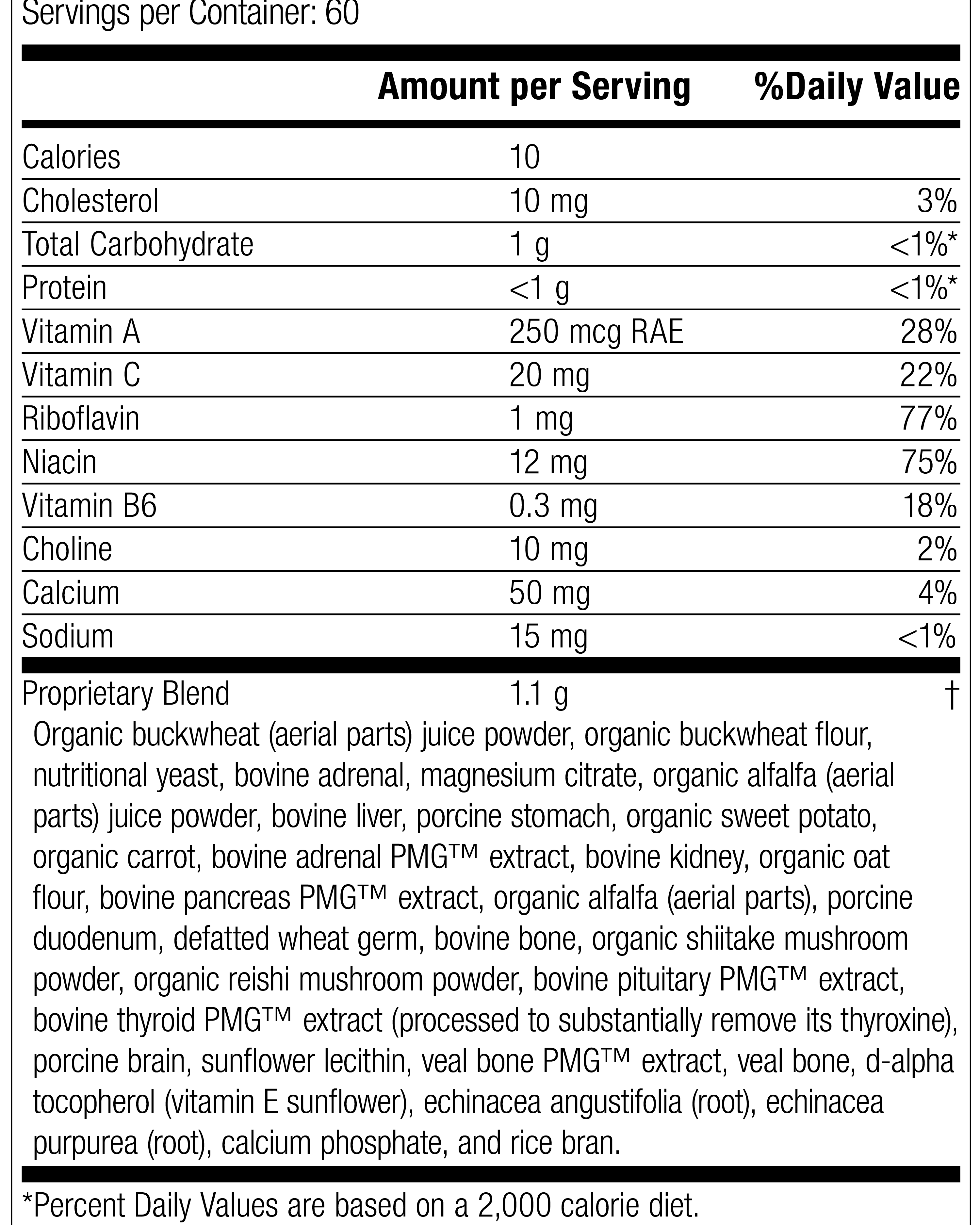 Adrenal Health Pack, Rev 08 Supplement Facts