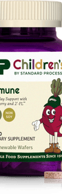 An image of a bottle of SP Children's Immune, a supplement for kids supporting the immune system.