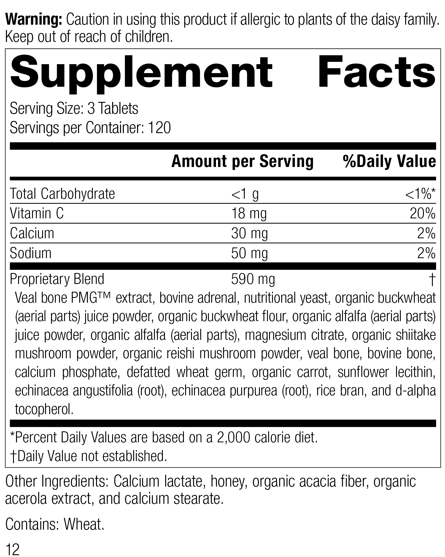 Cataplex® C, Rev 10 Supplement Facts