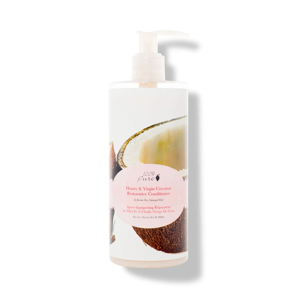 100% Pure Honey & Coconut Restorative Conditioner for Dry Hair – 13fl oz