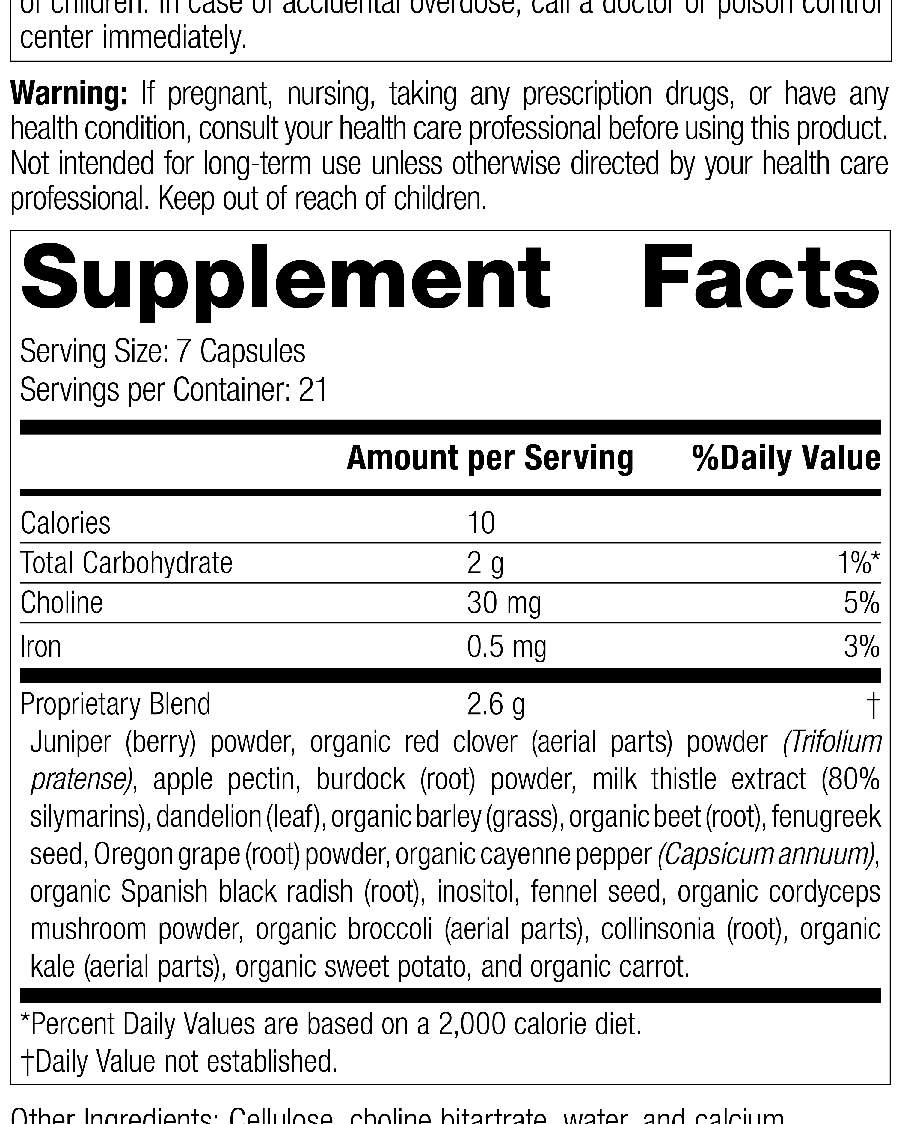 SP Cleanse®, 150 Capsules, Rev 18 Supplement Facts
