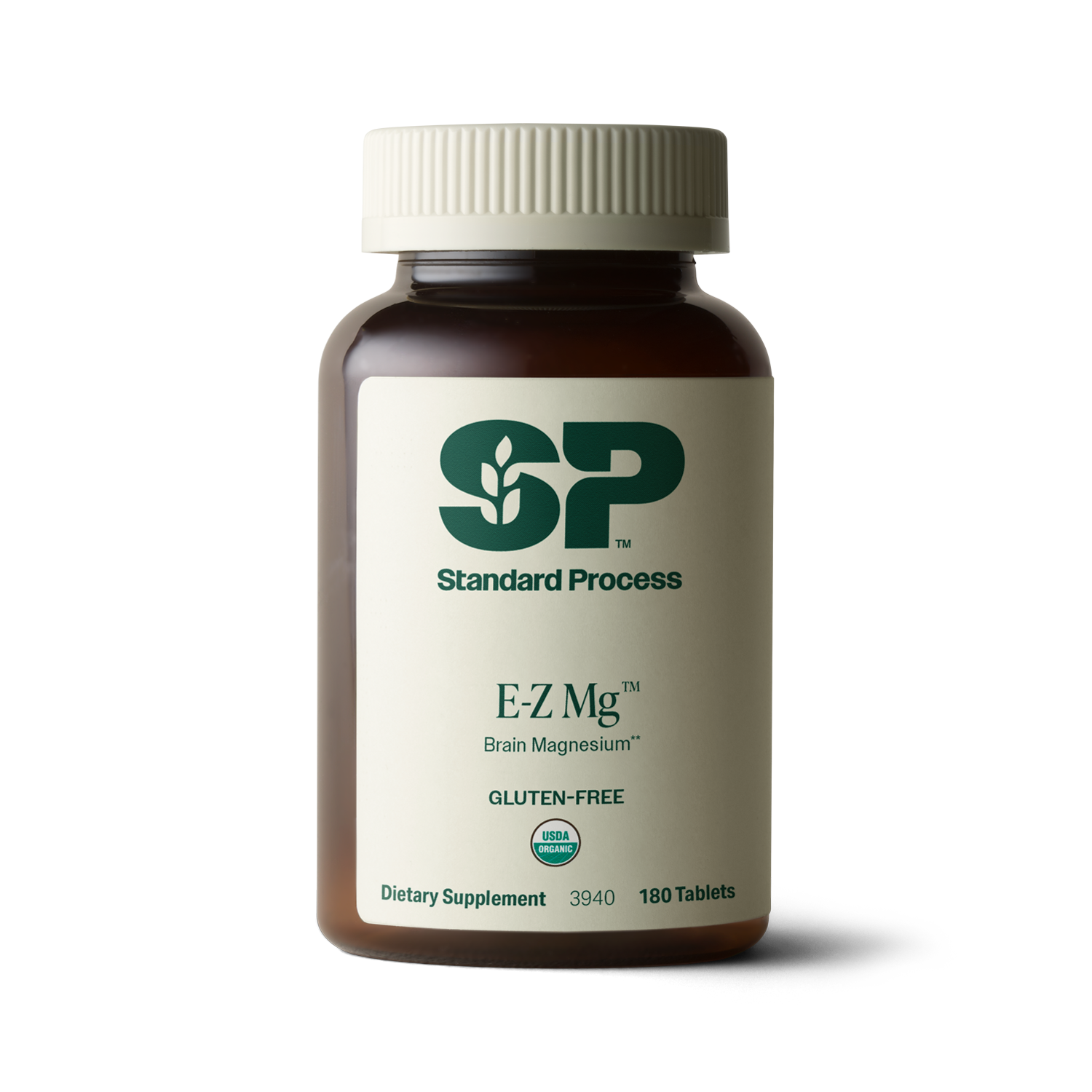 Image of E-Z Mg bottle next to tablets of magnesium supplements.