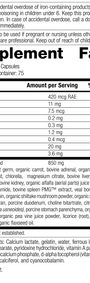 4030 Catalyn with Iron R17 Supplement Facts