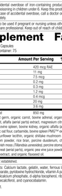 4030 Catalyn with Iron R18 Supplement Facts