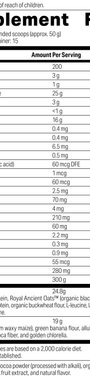 Glucose Assist™ Chocolate supplement label