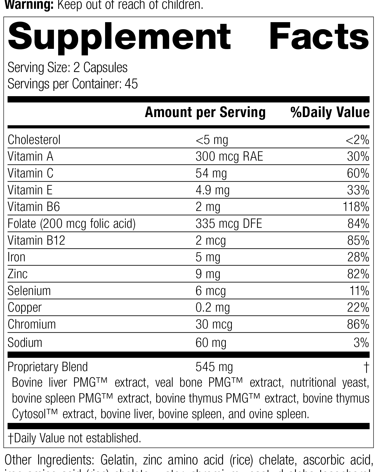 Immuplex®, 90 Capsules, Rev 06 Supplement Facts