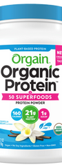 Organic Protein + Superfoods Protein Powder Plant Based Vanilla Bean 18 Servings