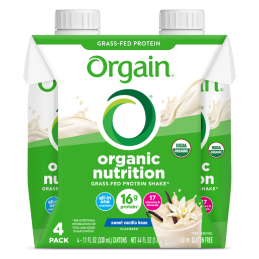 Organic Nutrition Shake Sweet Vanilla Bean 4 Pack