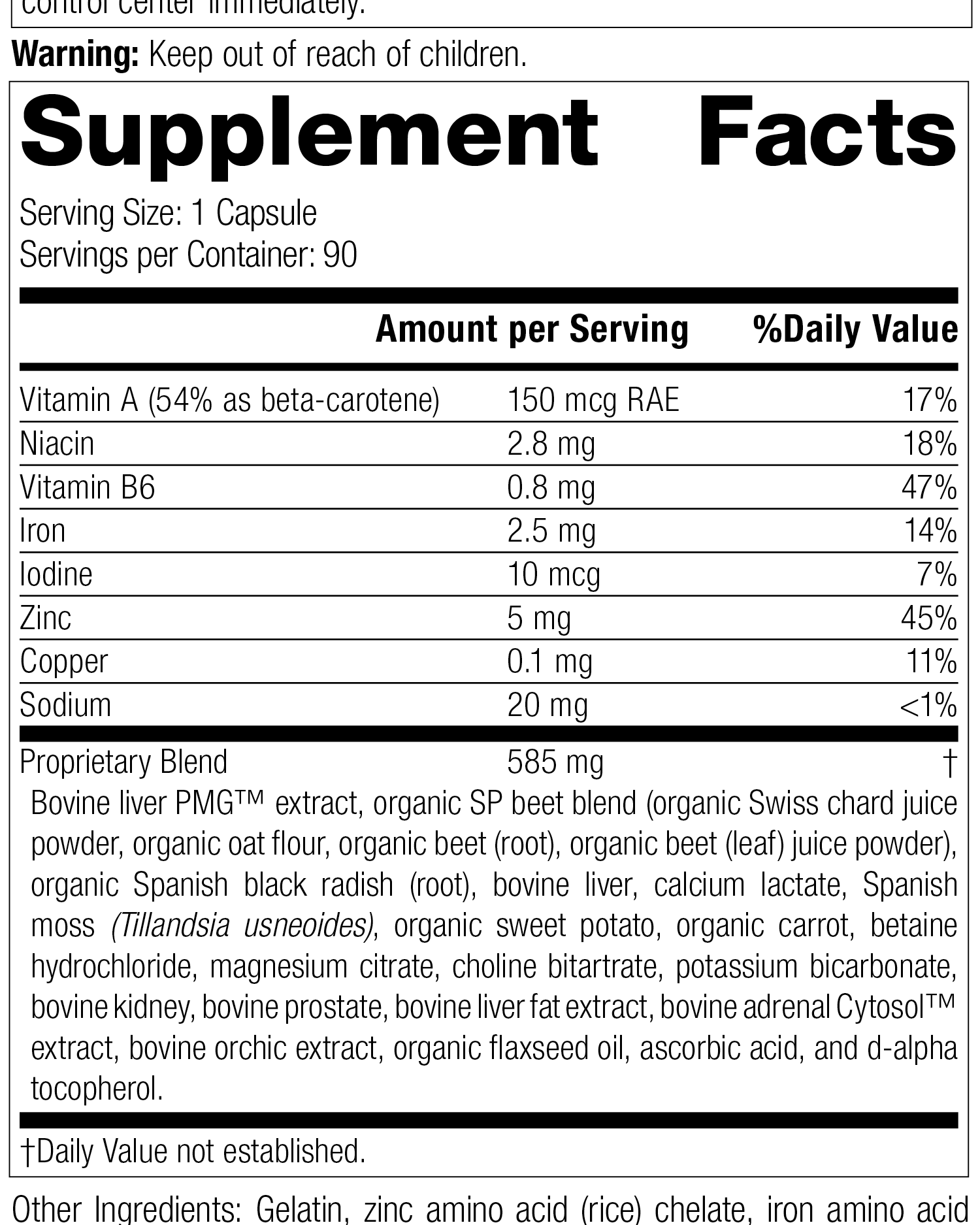 Livaplex 5375-15 Supplement Label
