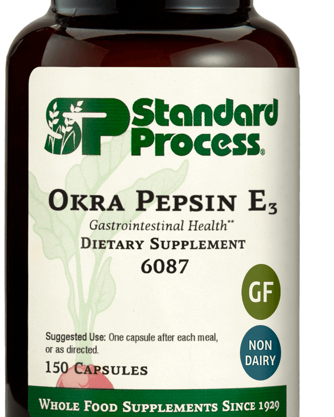 Okra Pepsin E3, 150 Capsules