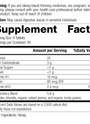 Nutrition label for Whole Food Folate