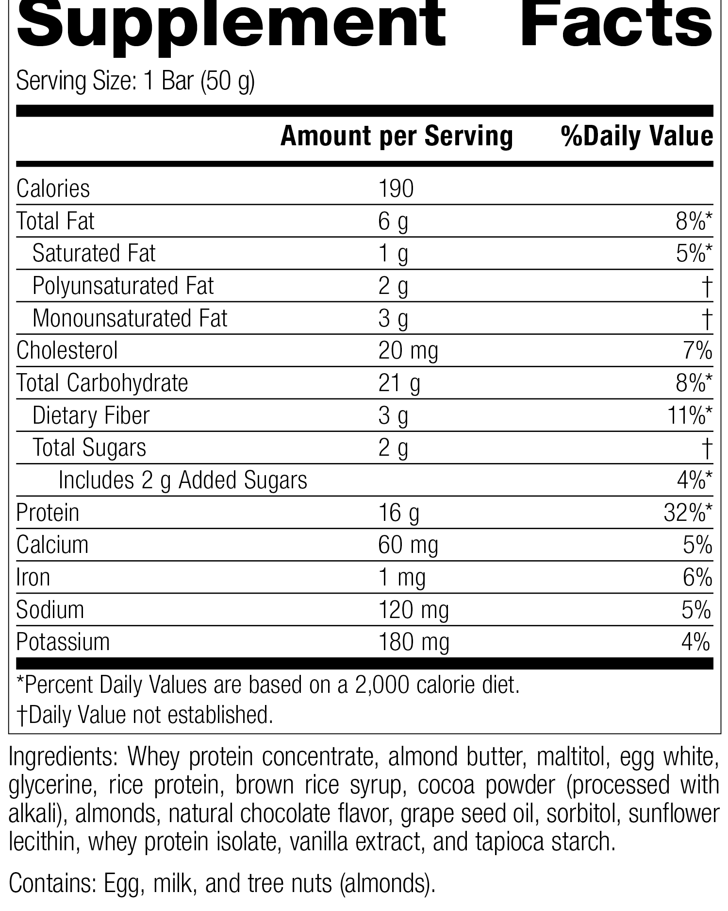 StandardBar®-Cocoa Crisp, Rev 06 Supplement Facts