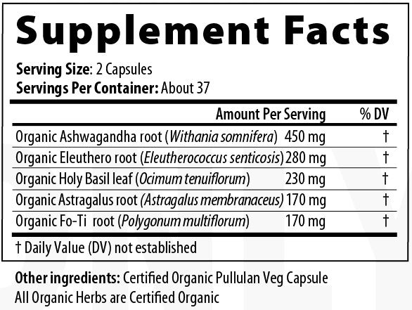 Adaptogen 75 Capsules Supplement Facts