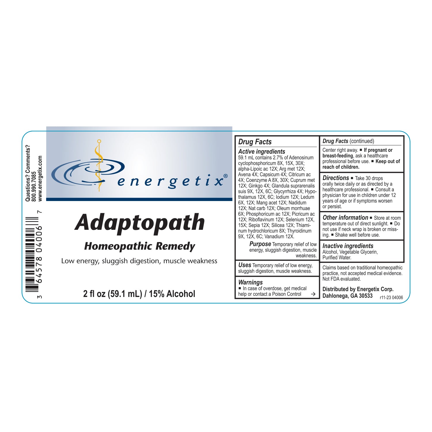 Energetix AdaptoPath – Homeopathic Adaptogenic Support Formula (2 fl oz)