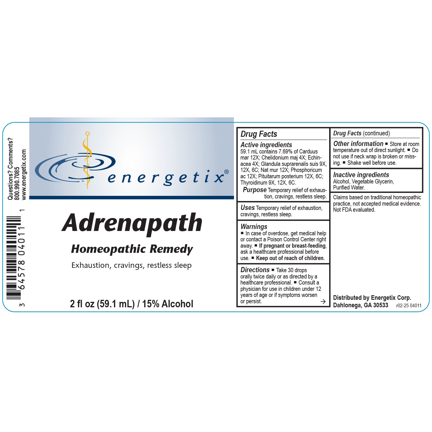 Energetix AdrenaPath – Homeopathic Adrenal System Support (2 fl oz)