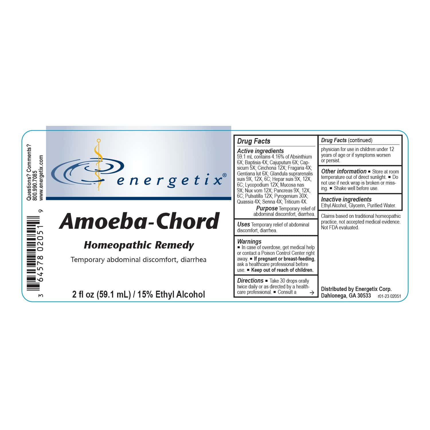 Energetix Amoeba-Chord (2 fl oz) – Natural Digestive & Microbial Balance Support