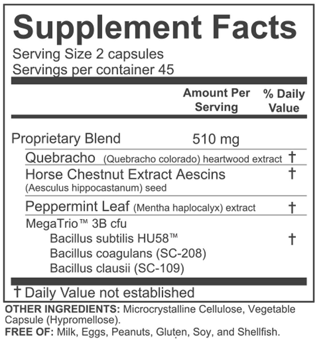 Atrantil PRO 90 Capsules Supplement Facts