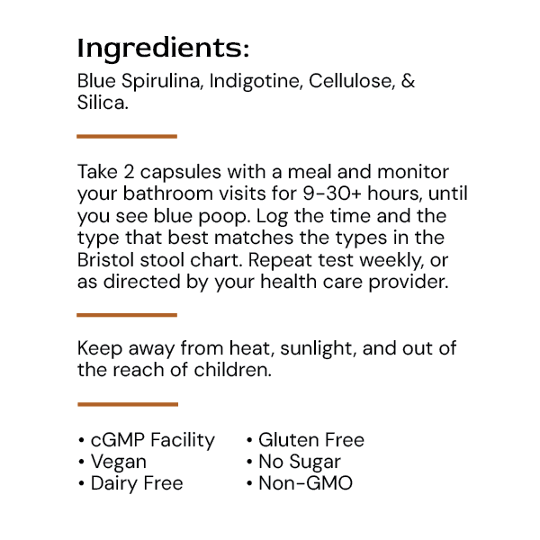 Alimentum Labs BLUE Poo – Gut Transit Time Tracker for Digestive Health