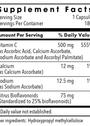 Buffered Vitamin C 180 Capsules Supplement Facts
