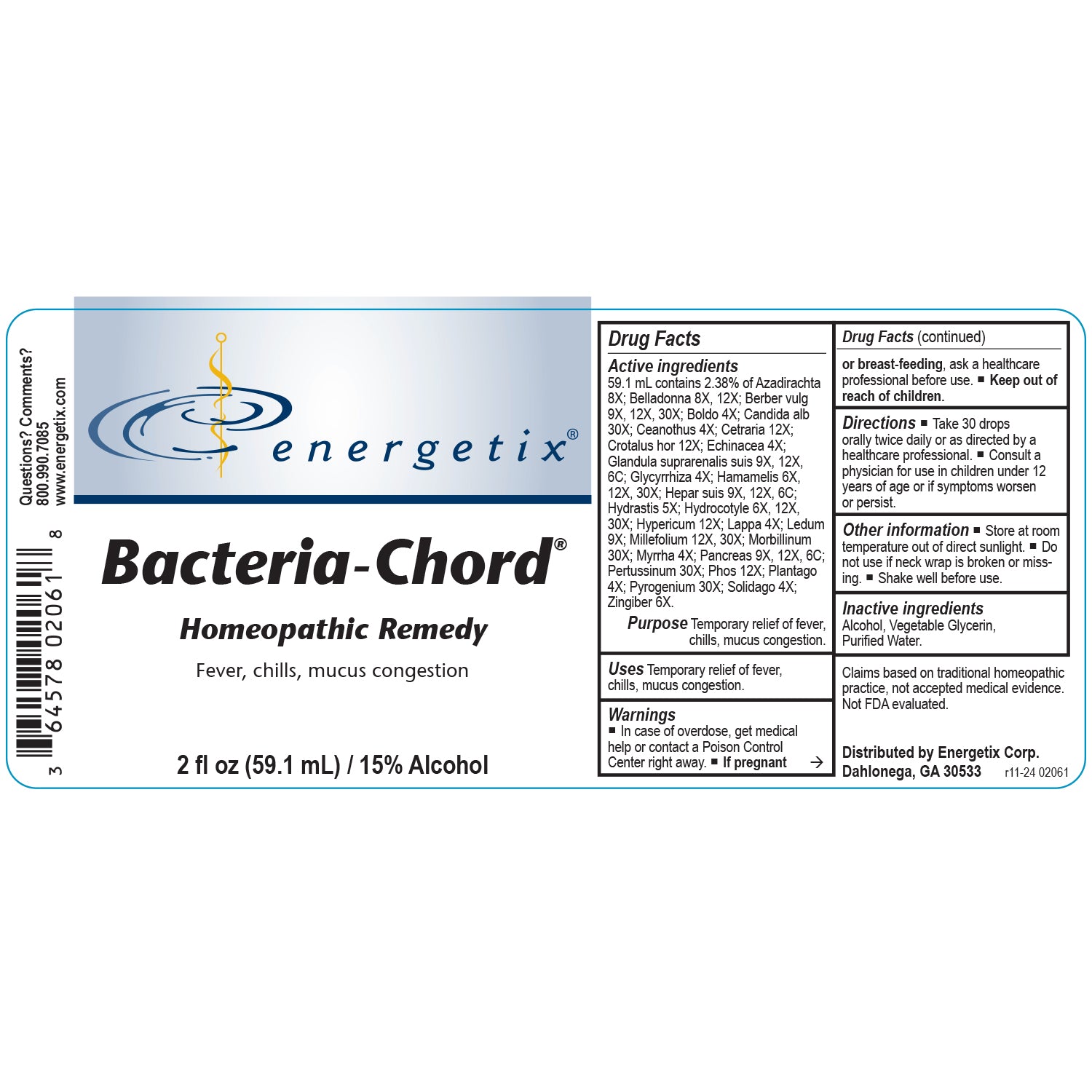 Energetix Bacteria-Chord (2 fl oz) – Natural Microbial Balance & Immune Support