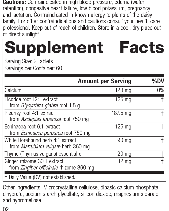 Broncafect, 60 Tablets, Rev 02 Supplement Facts