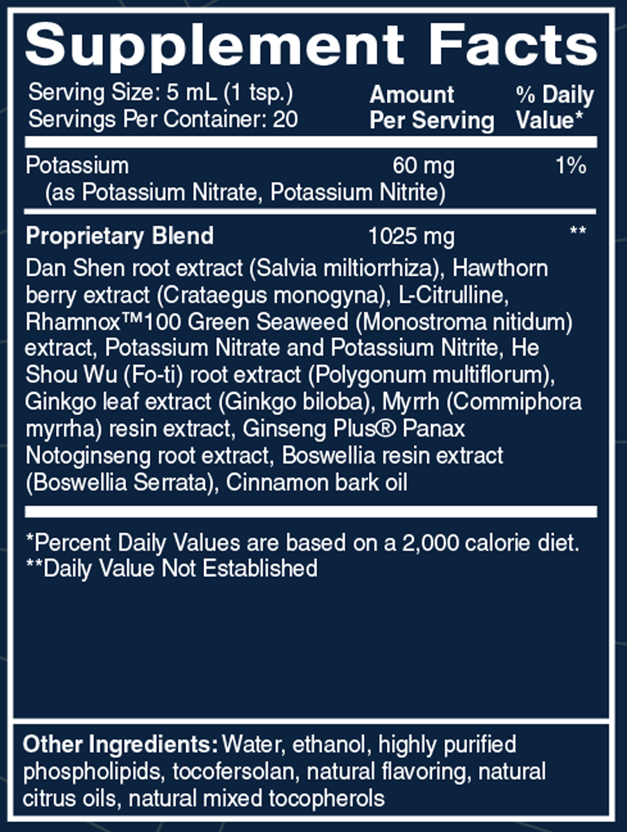 Cardio Elite 3.38 fl oz Supplement Facts