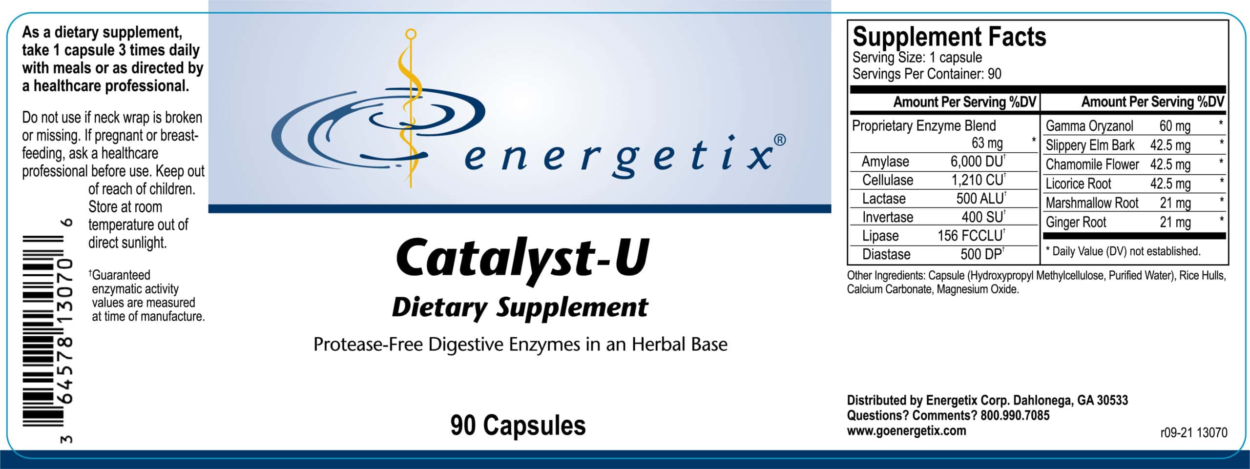 Energetix Catalyst U Capsules – Herbal & Nutrient Daily Support (90 Capsules)