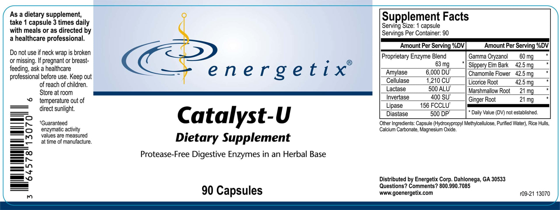 Energetix Catalyst U Capsules – Herbal & Nutrient Daily Support (90 Capsules)