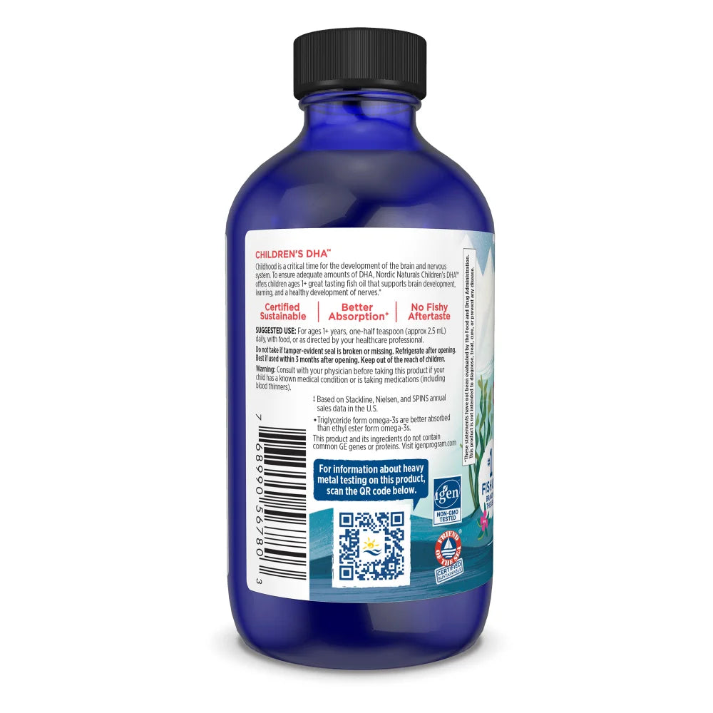 Nordic Naturals Children’s DHA Liquid – Omega-3 Fish Oil for Kids Brain Development