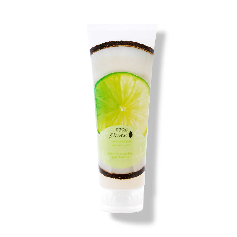 100% Pure Coconut Lime Shower Gel – Refreshing, Gentle Cleanse for All Skin Types (8 fl oz)